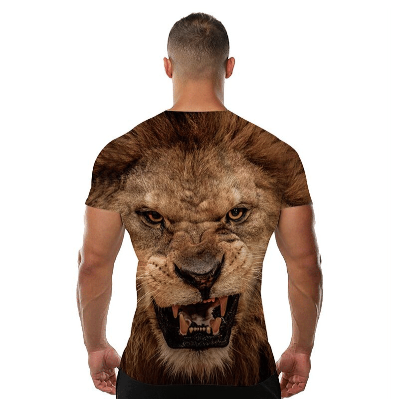 homme t shirt lion